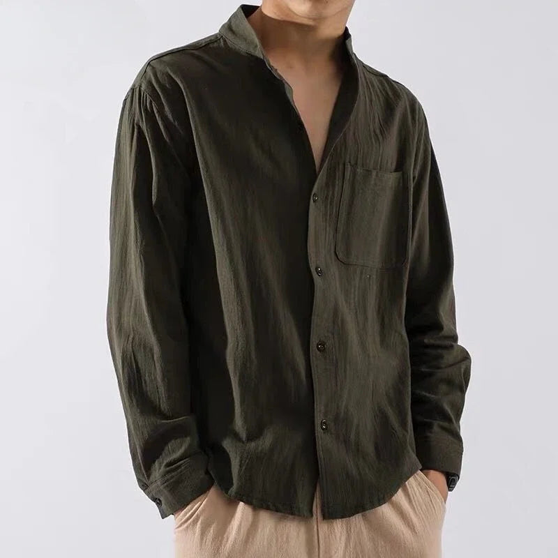 Men's White Linen Shirt – Casual 2024 Trend with Pocket & Elegant Collar