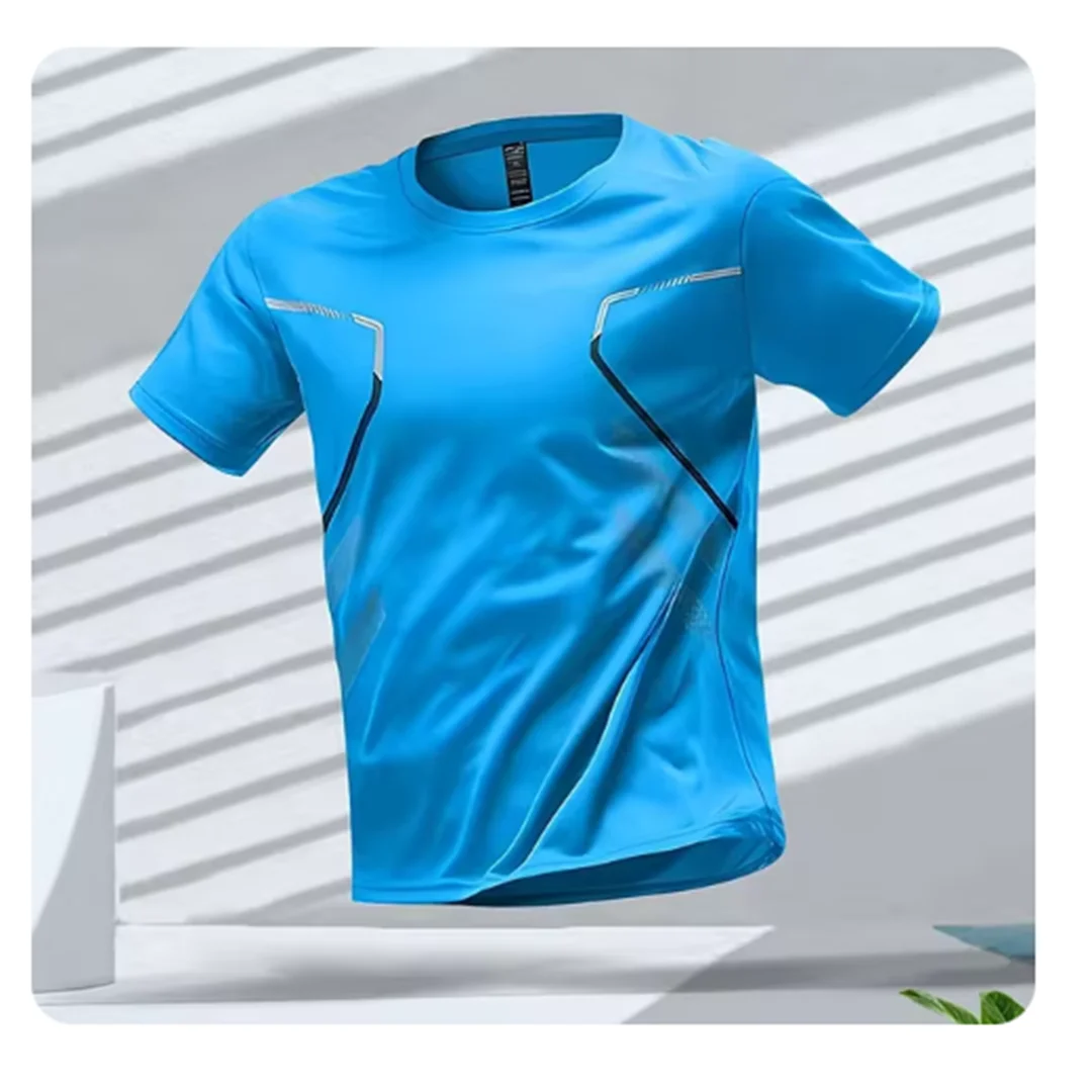 Men's Quick-Dry Sports T-Shirt – Breathable Short Sleeve Activewear for Running & Workouts
