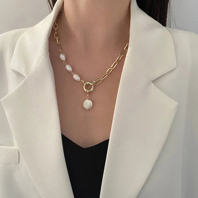 Trendy Elegant Baroque Pearl Necklace for Women