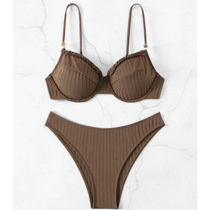 Summer 2025 Sexy Push-Up Brazilian Bikini Set – Women’s Swimwear