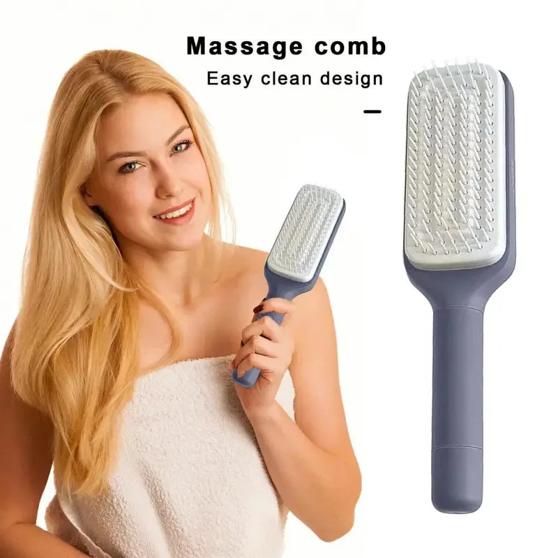 Retractable Rotating Long Handle Anti-Static Hair Comb – Scalp Massage & Self Hair Brush