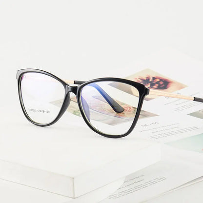 Women's Round Full-Rim Glasses – TR Frame, Anti-Blue Light Optical Eyewear