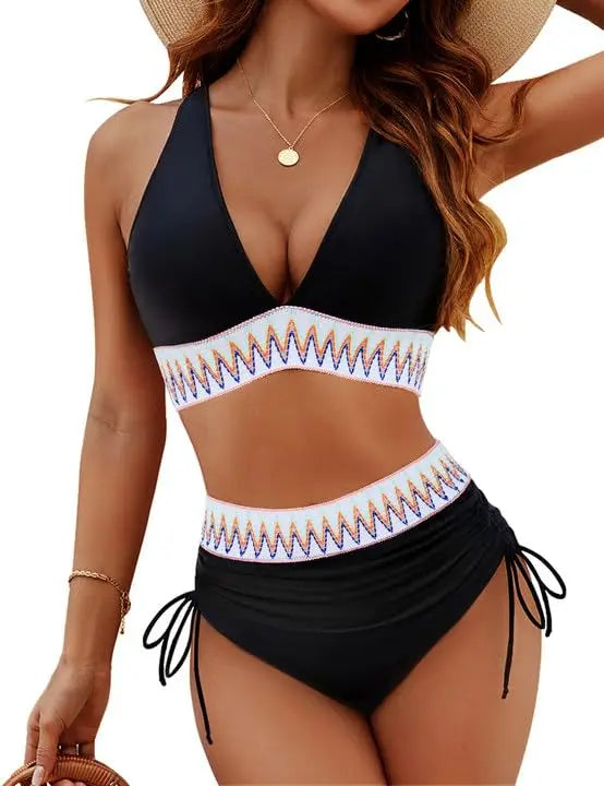 Women's Ruched Yellow Bikini Set – Solid Color Sexy Summer Beachwear
