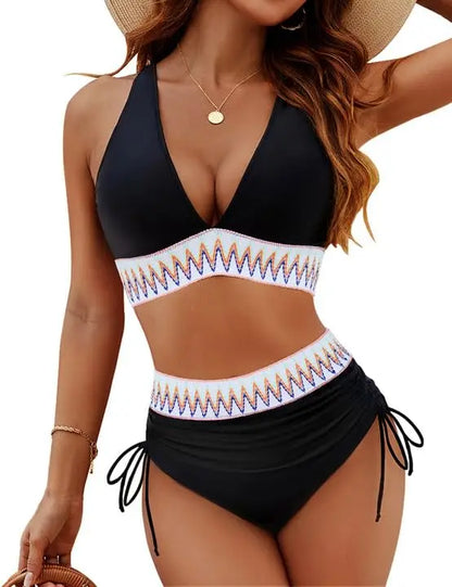 Women's Ruched Yellow Bikini Set – Solid Color Sexy Summer Beachwear