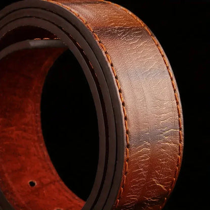 Men's Leather Belt – Smooth Buckle for Jeans & Suit Pants