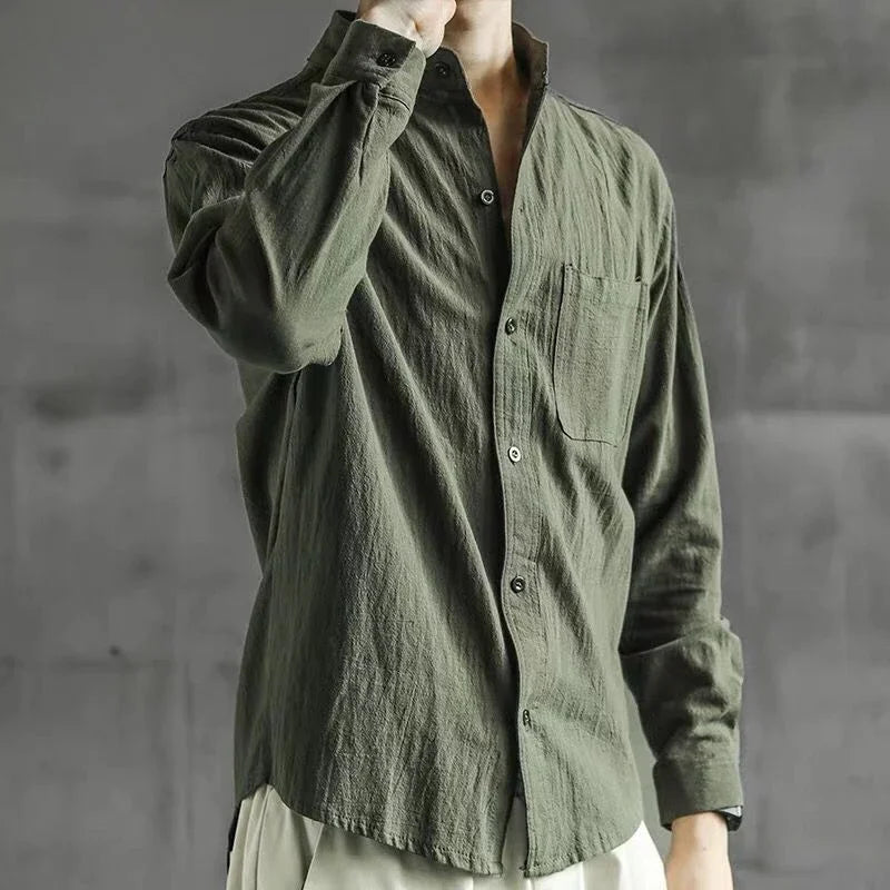 Men's White Linen Shirt – Casual 2024 Trend with Pocket & Elegant Collar