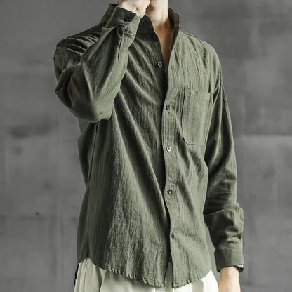 Men's White Linen Shirt – Casual 2024 Trend with Pocket & Elegant Collar