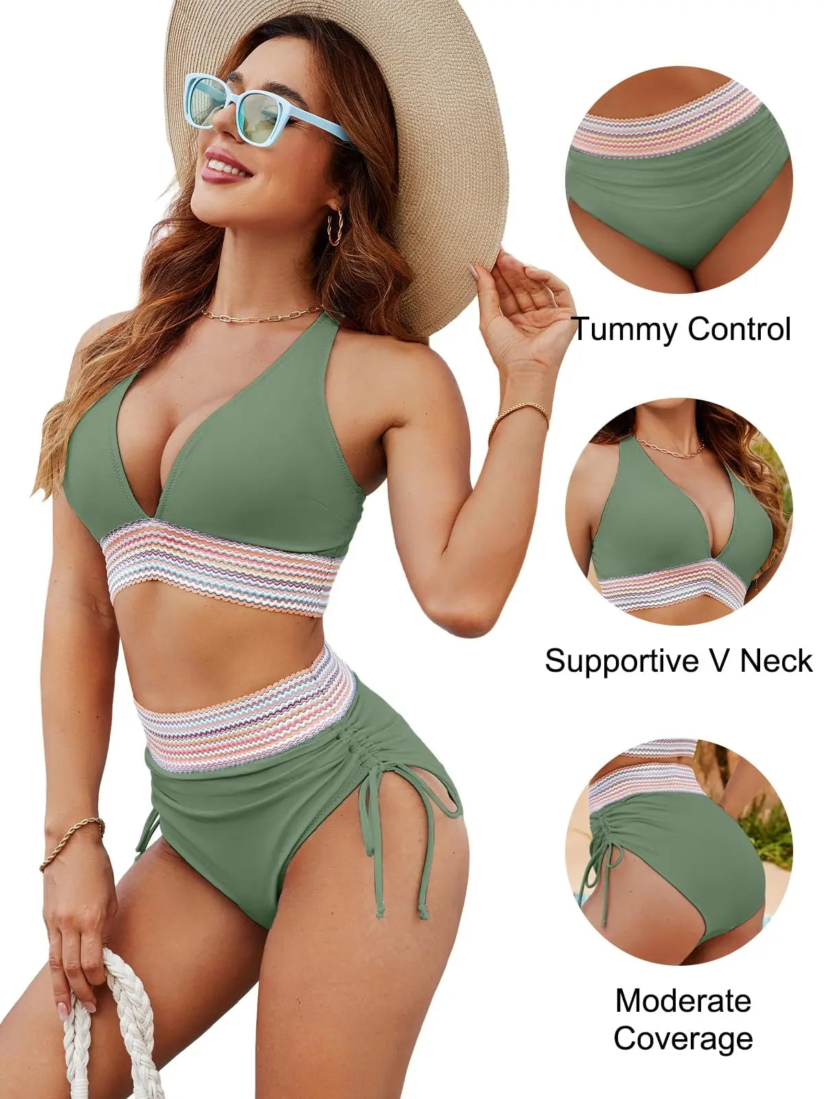 Women's Ruched Yellow Bikini Set – Solid Color Sexy Summer Beachwear