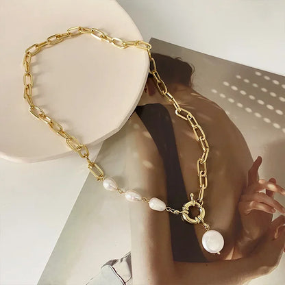 Trendy Elegant Baroque Pearl Necklace for Women