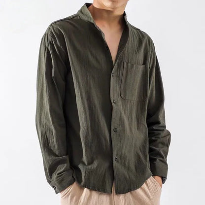 Men's White Linen Shirt – Casual 2024 Trend with Pocket & Elegant Collar