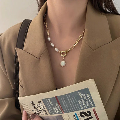 Trendy Elegant Baroque Pearl Necklace for Women