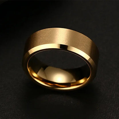 Matte Black Stainless Steel Ring – Unisex Wedding & Engagement Band