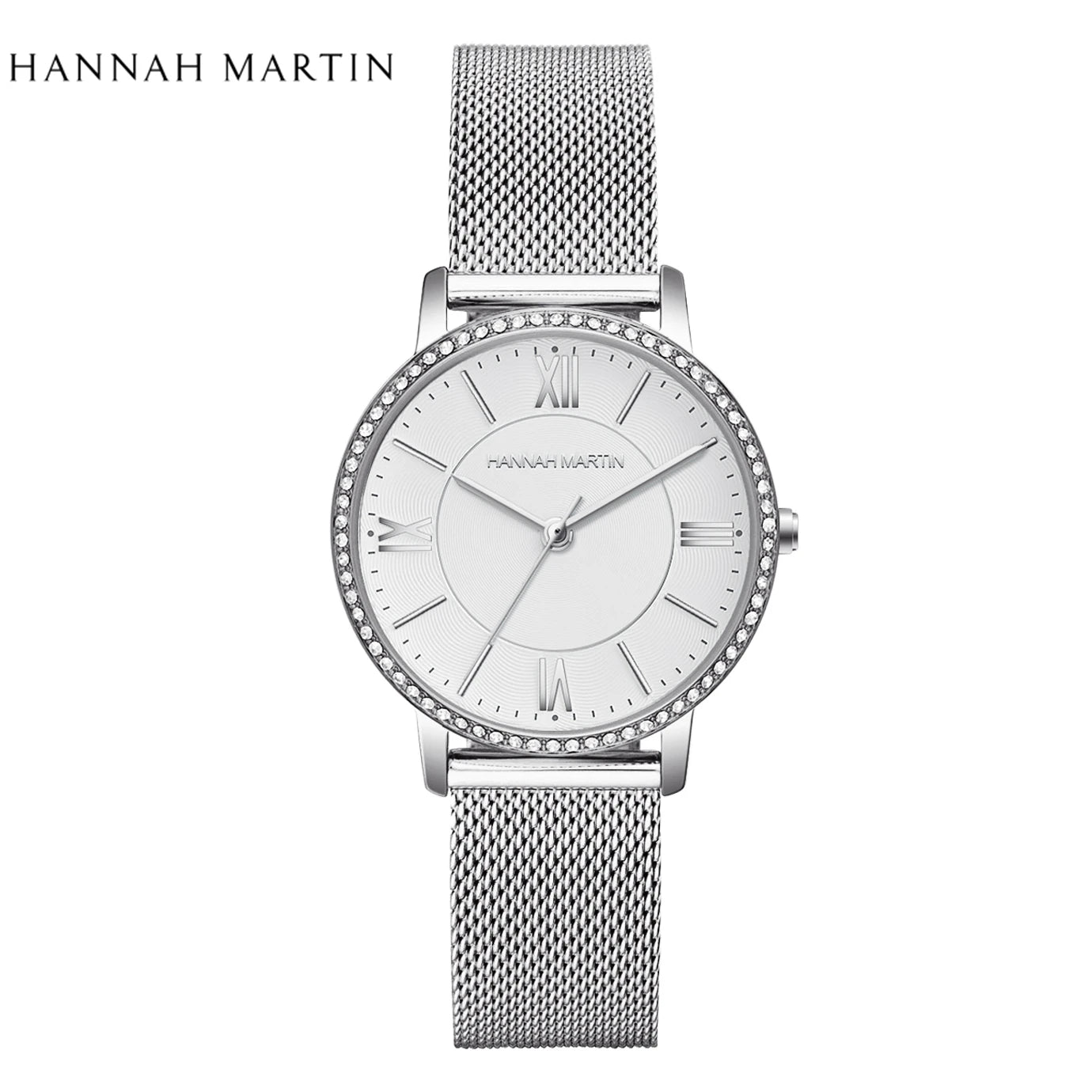 Luxury Women's Watch – British Designer, Japanese Movement, Leather Strap & Rhinestones