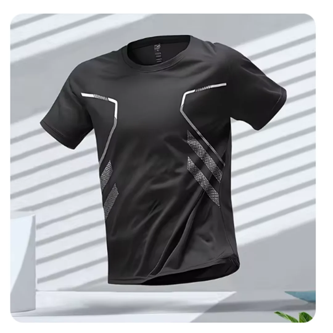 Men's Quick-Dry Sports T-Shirt – Breathable Short Sleeve Activewear for Running & Workouts