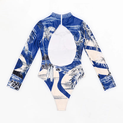2025 Women's Long Sleeve Bikini Set – Sexy Two-Piece Surf & Swim Beachwear