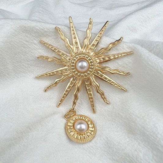 Gold & Silver Pearl Pendant – Dual-Tone Alloy Accessory for DIY Jewelry & Wedding Decor