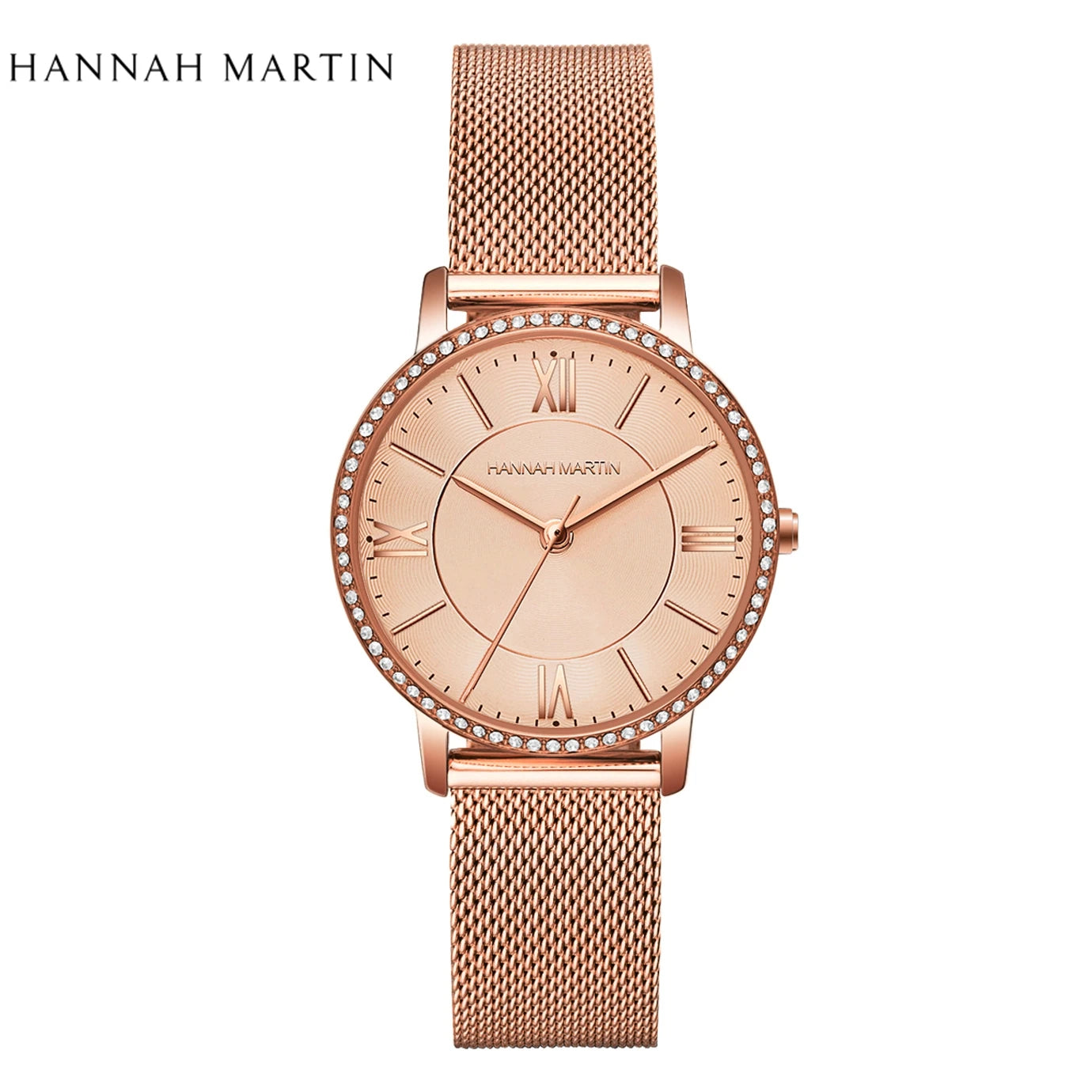 Luxury Women's Watch – British Designer, Japanese Movement, Leather Strap & Rhinestones