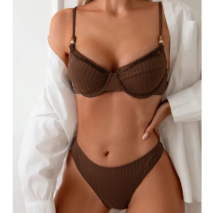 Summer 2025 Sexy Push-Up Brazilian Bikini Set – Women’s Swimwear