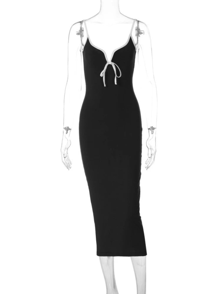 2025 Women's V-Neck Slim Fit Dress – Sexy Suspender Style for Summer