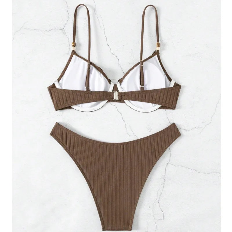 Summer 2025 Sexy Push-Up Brazilian Bikini Set – Women’s Swimwear