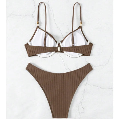 Summer 2025 Sexy Push-Up Brazilian Bikini Set – Women’s Swimwear