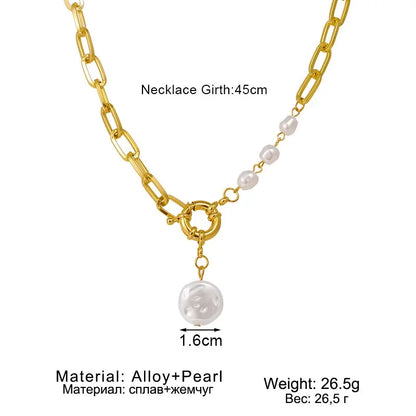 Trendy Elegant Baroque Pearl Necklace for Women