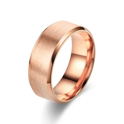 Matte Black Stainless Steel Ring – Unisex Wedding & Engagement Band