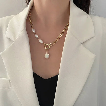 Trendy Elegant Baroque Pearl Necklace for Women