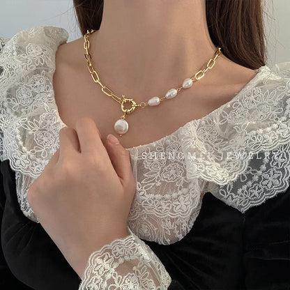 Trendy Elegant Baroque Pearl Necklace for Women