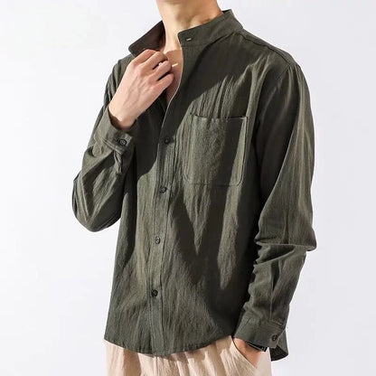Men's White Linen Shirt – Casual 2024 Trend with Pocket & Elegant Collar