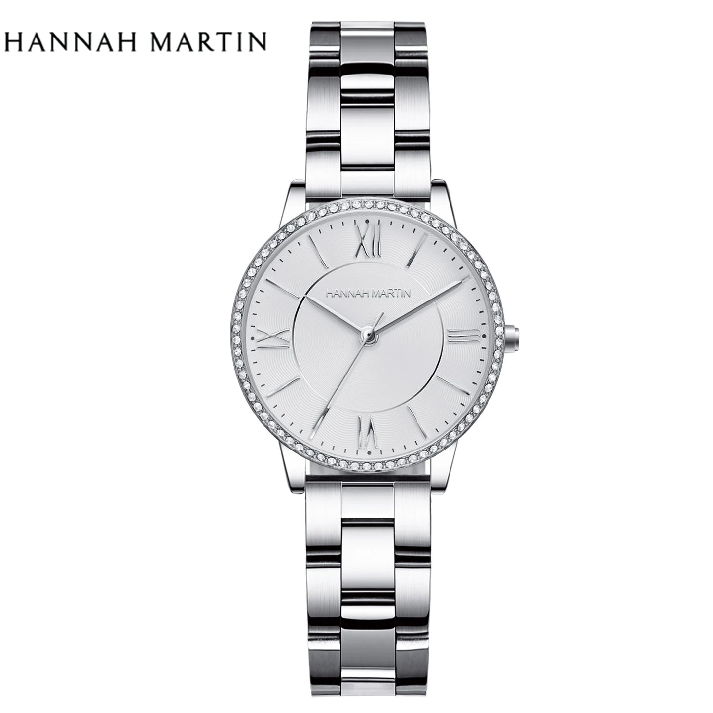 Luxury Women's Watch – British Designer, Japanese Movement, Leather Strap & Rhinestones