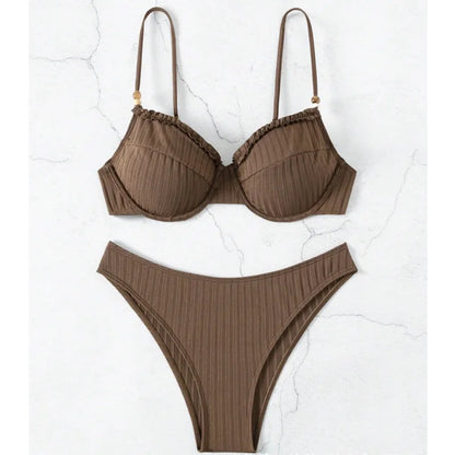 Summer 2025 Sexy Push-Up Brazilian Bikini Set – Women’s Swimwear