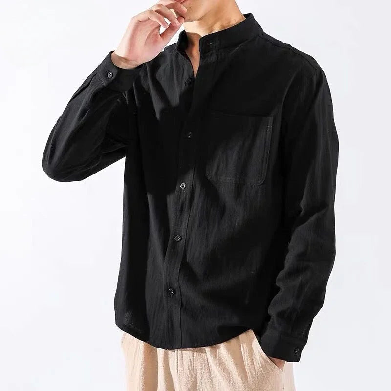 Men's White Linen Shirt – Casual 2024 Trend with Pocket & Elegant Collar