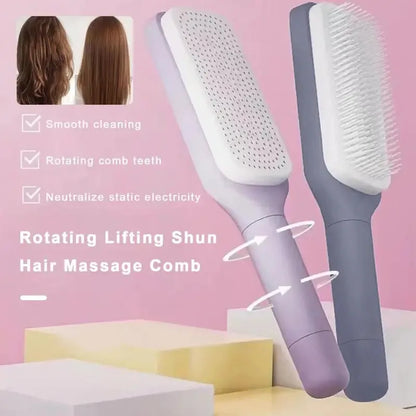 Retractable Rotating Long Handle Anti-Static Hair Comb – Scalp Massage & Self Hair Brush