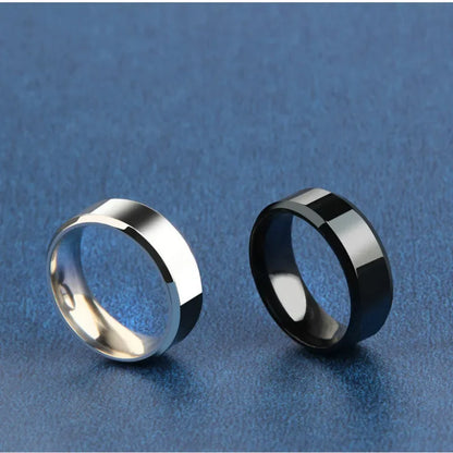 Matte Black Stainless Steel Ring – Unisex Wedding & Engagement Band
